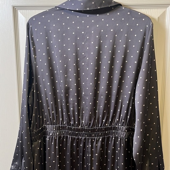 GRAY Sateen Polka-Dot Dress - Picture 4 of 4